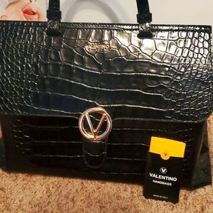 Valentino black croc bag